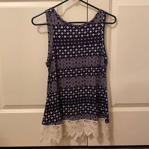 Navy casual tank top